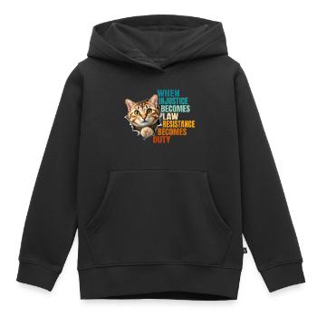 Wenn Ungerechtigkeit zum Gesetz wird, wird Widerstand zur Pflicht - Kinder Premium Organic Hoodie - Schwarz - Vorne - AI Model Kid Male (0cm)