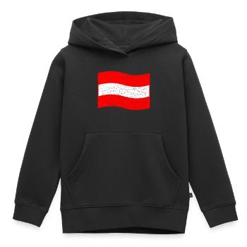 Drapeau vintage de l’Autriche - Sweat Premium à capuche enfant bio - noir - Devant - AI Model Kid Male (0cm)
