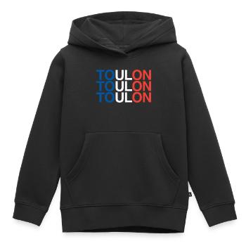 Toulon, France, France - Kids Premium Organic Hoodie - black - Front - AI Model Kid Male (0cm)