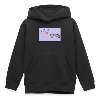 La place était vide, pourtant le chien refusait de partir - Sweat Premium à capuche enfant bio - noir - Devant - AI Model Kid Male (0cm)