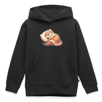 Schlafender Otter - Kinder Premium Organic Hoodie - Schwarz - Vorne - AI Model Kid Male (0cm)