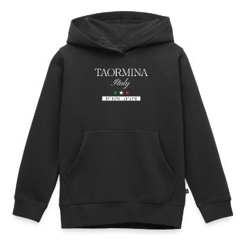 Taormina Italien Souvenir – Reise minimalistisch - Kinder Premium Organic Hoodie - Schwarz - Vorne - AI Model Kid Male (0cm)