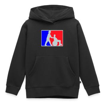 Altenpfleger schiebt Rollstuhl - Kinder Premium Organic Hoodie - Schwarz - Vorne - AI Model Kid Male (0cm)