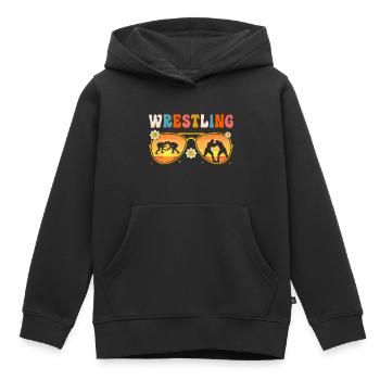 Lutte - Sweat Premium à capuche enfant bio - noir - Devant - AI Model Kid Male (0cm)