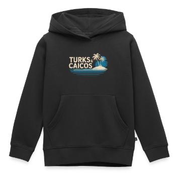 Turks- und Caicosinseln - Kinder Premium Organic Hoodie - Schwarz - Vorne - AI Model Kid Male (0cm)