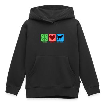 Irish Terrier Hund Peace Love - Kinder Premium Organic Hoodie - Schwarz - Vorne - AI Model Kid Male (0cm)