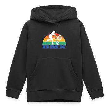 BMX Rad | BMX Fahrer | BMX Rennen - Kinder Premium Organic Hoodie - Schwarz - Vorne - AI Model Kid Male (0cm)