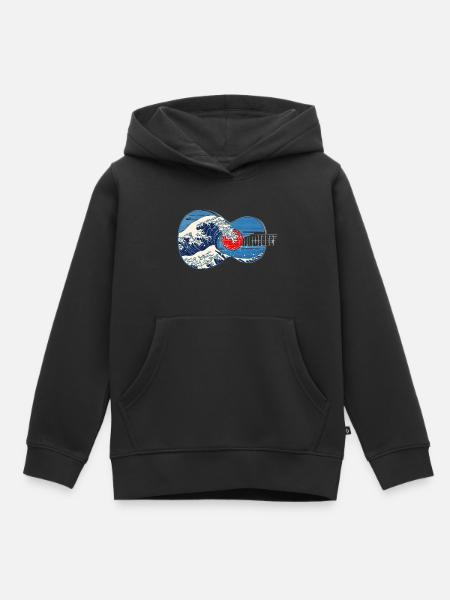 Guitar Big Wave van Kanagawa Guitar Player - Kinder Premium hoodie biologisch - zwart