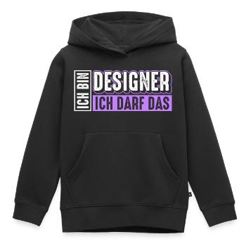 Designer | Ich bin Designer ich darf das - Kinder Premium Organic Hoodie - Schwarz - Vorne - AI Model Kid Male (0cm)