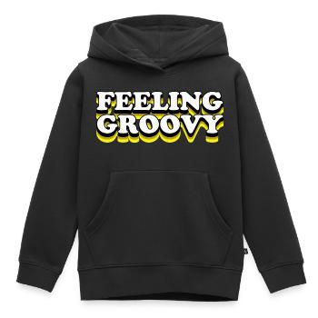 Feeling Groovy - Kinder Premium Organic Hoodie - Schwarz - Vorne - AI Model Kid Male (0cm)