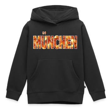 Munich - Sweat Premium à capuche enfant bio - noir - Devant - AI Model Kid Male (0cm)