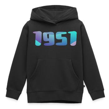 1951 Geburtstagsgeschenk Vintage 1951 Retro 1951 - Kinder Premium Organic Hoodie - Schwarz - Vorne - AI Model Kid Male (0cm)