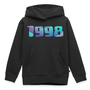 1998 Geburtstagsgeschenk Jahrgang 1998 Retro 1998 - Kinder Premium Organic Hoodie - Schwarz - Vorne - AI Model Kid Male (0cm)