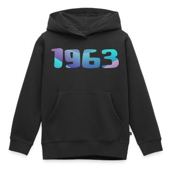 1963 Geburtstagsgeschenk Vintage 1963 Retro 1963 - Kinder Premium Organic Hoodie - Schwarz - Vorne - AI Model Kid Male (0cm)