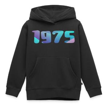 1975 Geburtstagsgeschenk Jahrgang 1975 Retro 1975 - Kinder Premium Organic Hoodie - Schwarz - Vorne - AI Model Kid Male (0cm)