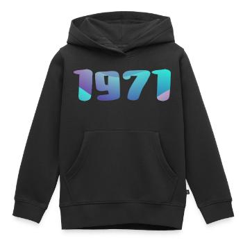 1971 Geburtstagsgeschenk Vintage 1971 Retro 1971 - Kinder Premium Organic Hoodie - Schwarz - Vorne - AI Model Kid Male (0cm)