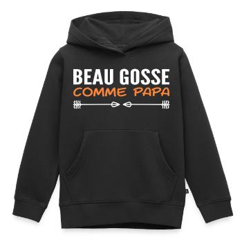 Hübsch wie Papa - Kinder Premium Organic Hoodie - Schwarz - Vorne - AI Model Kid Male (0cm)
