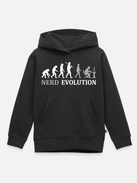 Nerd Evolution – Vom Affen zum PC-Profi - Kinder Premium Organic Hoodie - Schwarz