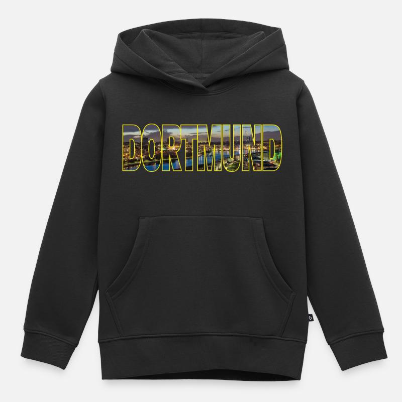 Dortmund - Kinder Premium Organic Hoodie - Schwarz
