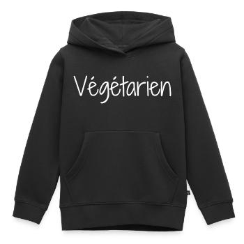 Vegetarier - Kinder Premium Organic Hoodie - Schwarz - Vorne - AI Model Kid Male (0cm)
