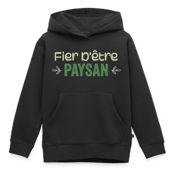 Proud to be a farmer - Kids Premium Organic Hoodie - black - Front - AI Model Kid Male (0cm)