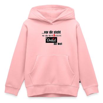 Bester Super Onkel der Welt - Kinder Premium Organic Hoodie - Rosa - Vorne - AI Model Kid Female (0cm)