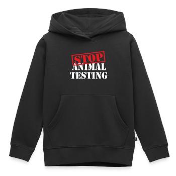 stop animal testing - animal rights - Sweat Premium à capuche enfant bio - noir - Devant - AI Model Kid Male (0cm)