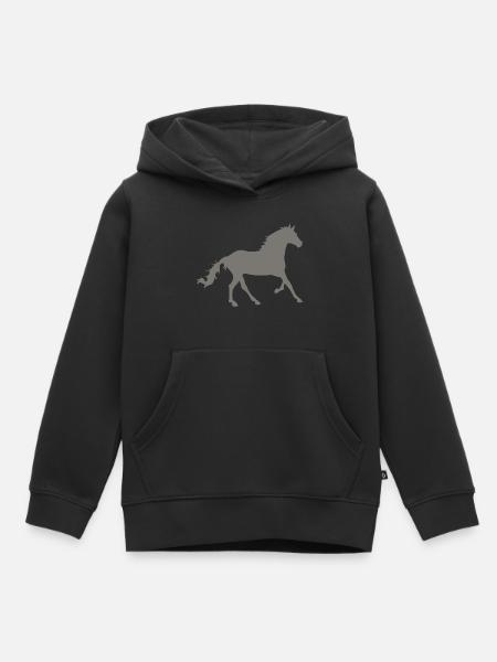 Pferd - Kinder Premium Organic Hoodie - Schwarz