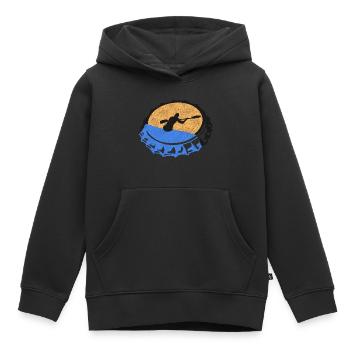 Pagaie - Sweat Premium à capuche enfant bio - noir - Devant - AI Model Kid Male (0cm)