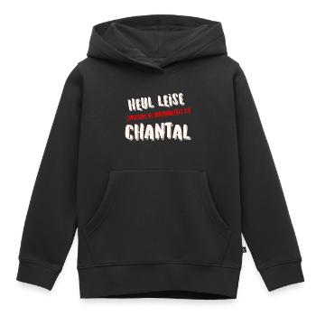 HEUL LEISE CHANTAL - Kinder Premium Organic Hoodie - Schwarz - Vorne - AI Model Kid Male (0cm)