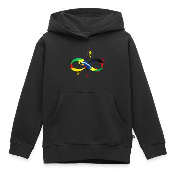 Unendlich Brasil Germany - Kids Premium Organic Hoodie - black - Front - AI Model Kid Male (0cm)