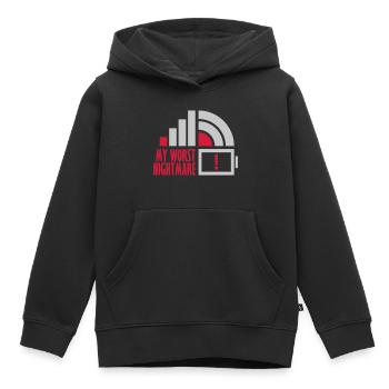 Logos mon pire cauchemar - Sweat Premium à capuche enfant bio - noir - Devant - AI Model Kid Male (0cm)