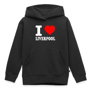Liverpool - Kinder Premium Organic Hoodie - Schwarz - Vorne - AI Model Kid Male (0cm)