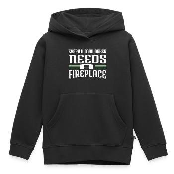 marteau-piqueur arboriculture d’abatteur d’arbres - Sweat Premium à capuche enfant bio - noir - Devant - AI Model Kid Male (0cm)