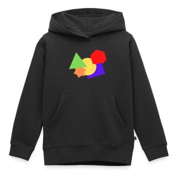 Formen bunt - Kinder Premium Organic Hoodie - Schwarz - Vorne - AI Model Kid Male (0cm)