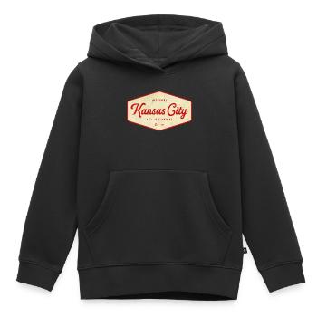 Kansas City USA - Kids Premium Organic Hoodie - black - Front - AI Model Kid Male (0cm)