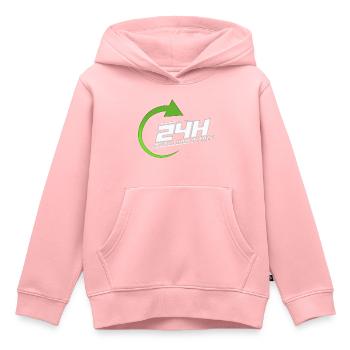 24h - Kinder Premium Organic Hoodie - Rosa - Vorne - AI Model Kid Female (0cm)
