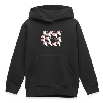 Troupeau de licornes - Sweat Premium à capuche enfant bio - noir - Devant - AI Model Kid Male (0cm)
