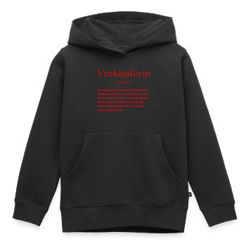 Verkäuferin Definition - Kinder Premium Organic Hoodie - Schwarz - Vorne - AI Model Kid Male (0cm)