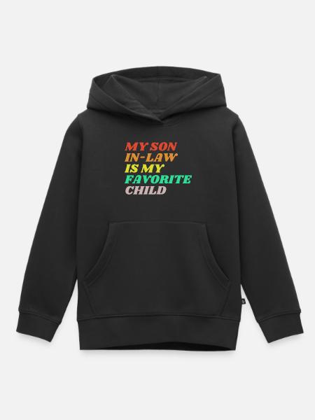 Mio figlio acquisito - Felpa Premium con cappuccio bambino bio - nero
