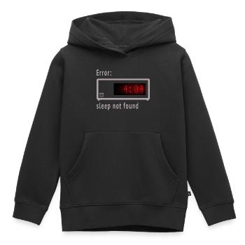 Error - Kids Premium Organic Hoodie - black - Front - AI Model Kid Male (0cm)