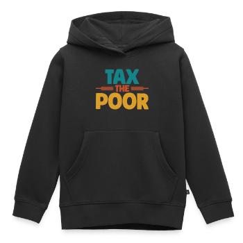 Meme Tax Le Pauvre Sarcastique - Sweat Premium à capuche enfant bio - noir - Devant - AI Model Kid Male (0cm)