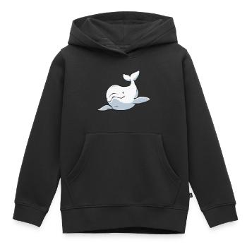 Weißwal Beluga Wal - Kinder Premium Organic Hoodie - Schwarz - Vorne - AI Model Kid Male (0cm)