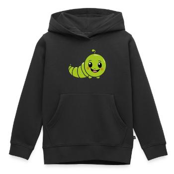 Raupen Insektenliebe Kleine Raupe - Kinder Premium Organic Hoodie - Schwarz - Vorne - AI Model Kid Male (0cm)