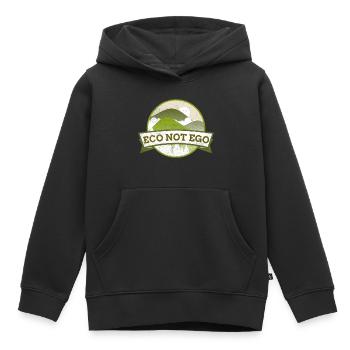L’éco et non l’ego - Sweat Premium à capuche enfant bio - noir - Devant - AI Model Kid Male (0cm)
