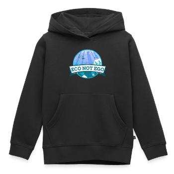 Protection de l’environnement, l’écologie et non l’ego - Sweat Premium à capuche enfant bio - noir - Devant - AI Model Kid Male (0cm)