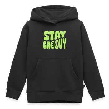 Stay Groovy - Kids Premium Organic Hoodie - black - Front - AI Model Kid Male (0cm)