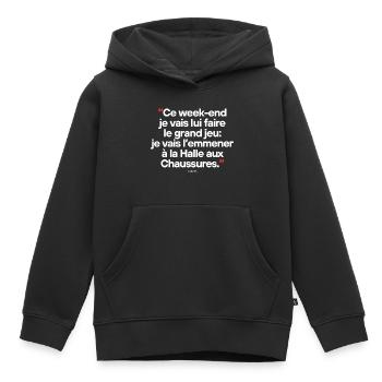 H - Citation célèbre de séries TV / films - Sweat Premium à capuche enfant bio - noir - Devant - AI Model Kid Male (0cm)