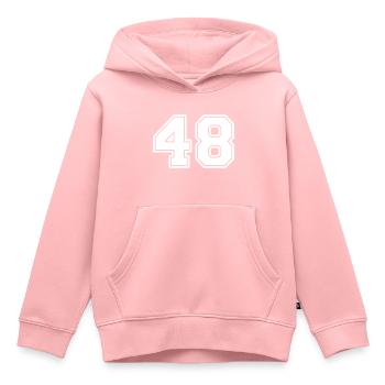 48 - Kinder Premium Organic Hoodie - Rosa - Vorne - AI Model Kid Female (0cm)