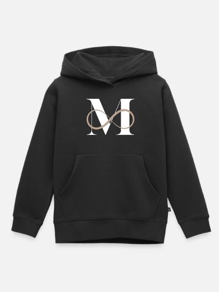 Unendlicher Buchstabe m - Kinder Premium Organic Hoodie - Schwarz